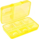 Pill Organizer, Portable Pill Case, 9 compartimentos Moisture-Proof Travel Pill Case for Vitamins, Medicine, Fish Oil, Supplements, Pill Dispenser (Yellow)