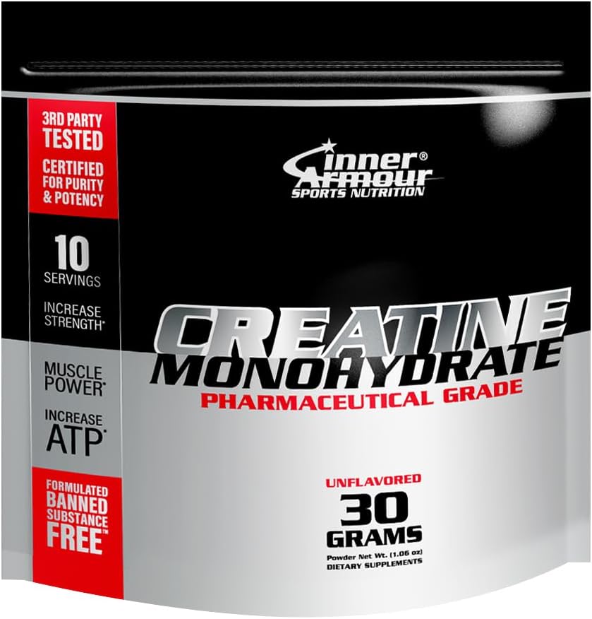 Micronized Creatine Monohydrate Powder - Aumentar la fuerza muscular y resistencia - Dissolver rápido, libre de sabores, suplemento de fitness vegano, Keto Friendly - 30 gr o 10 servidumbres