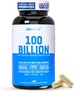 GOBIOTIX 100 billón - Enzimas digestivas Suplemento - Probióticos Multivitamina - Prebiótico Fiber Blend - 100 billón CFU - Frutas ecológicas y Verdes Blend - Vegan, No GMO - 30 cápsulas
