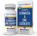 Fuente Superior Echinacea infantil " Zinc Lozenjets - Herbal Immune Support for Kids - Non-Gluten-Free - Peppermint - 60 MicroLingual Dissolvable Tablets
