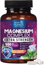 Complejo de magnesio capsules 500 mg con óxido, glinato, malate, citrato - Complejo de alta absorción Suplementos minerales de magnesio - para el musculo, el hueso y la salud del corazón - 60 cápsulas