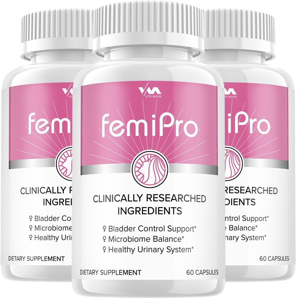 (3 Pack) Femi Pro Probiotics - FemiPro Advanced Formula Bladder Control Support, Microbiome Balance, Healthy Urinary System, 180 Capsules
