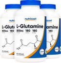 Nutricost L-Glutamina 800mg, 180 cápsulas (3 botellas)