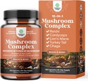 Complejo avanzado de setas cápsulas - 10X Lions Mane suplemento cápsulas con Reishi, Chaga, Maitake " Shiitake for Brain Health Memory Support " Focus - Nootropic for Mental Clarity - 120 caps