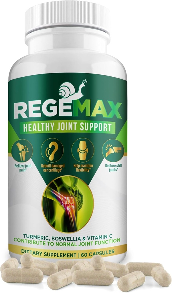 REGEMAX regenerates and Helps Alleviate Joint discomfort Supplement, Snail Protein, Boswellia Serrata, and Turmeric – 60 Caps. (1)