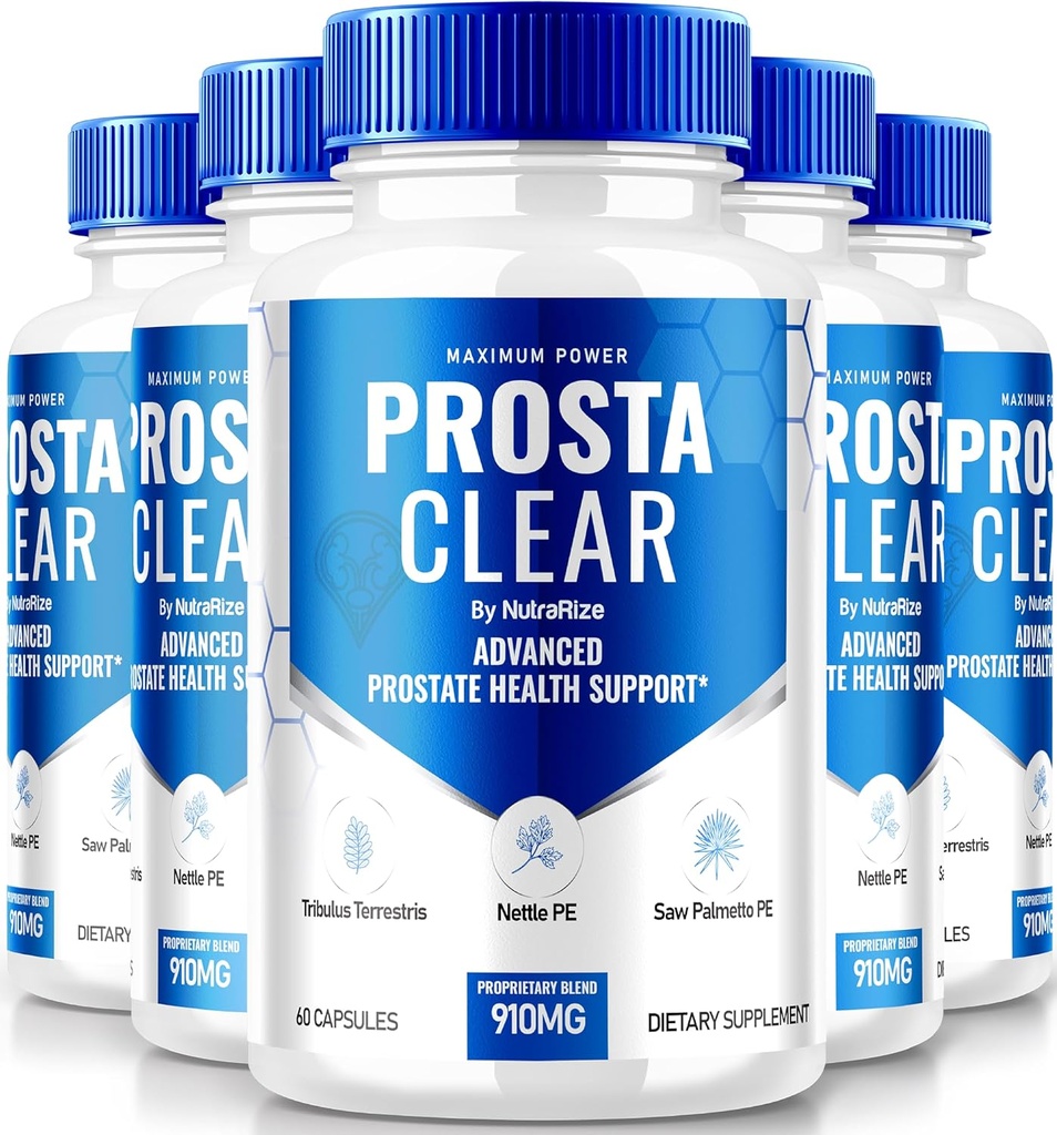 NutraRize (5 Pack) Prosta Clear - Suplemento Premium de Apoyo Prostate Heath, All Natural Capsules to Regain Control " para la salud general, ProstaClear Pills Reseñas (300 cápsulas)
