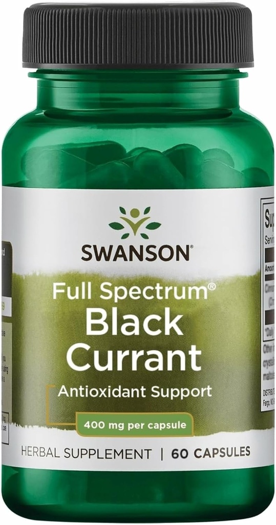 Swanson Full Spectrum Black Currant 400 Milligrams 60 cápsulas