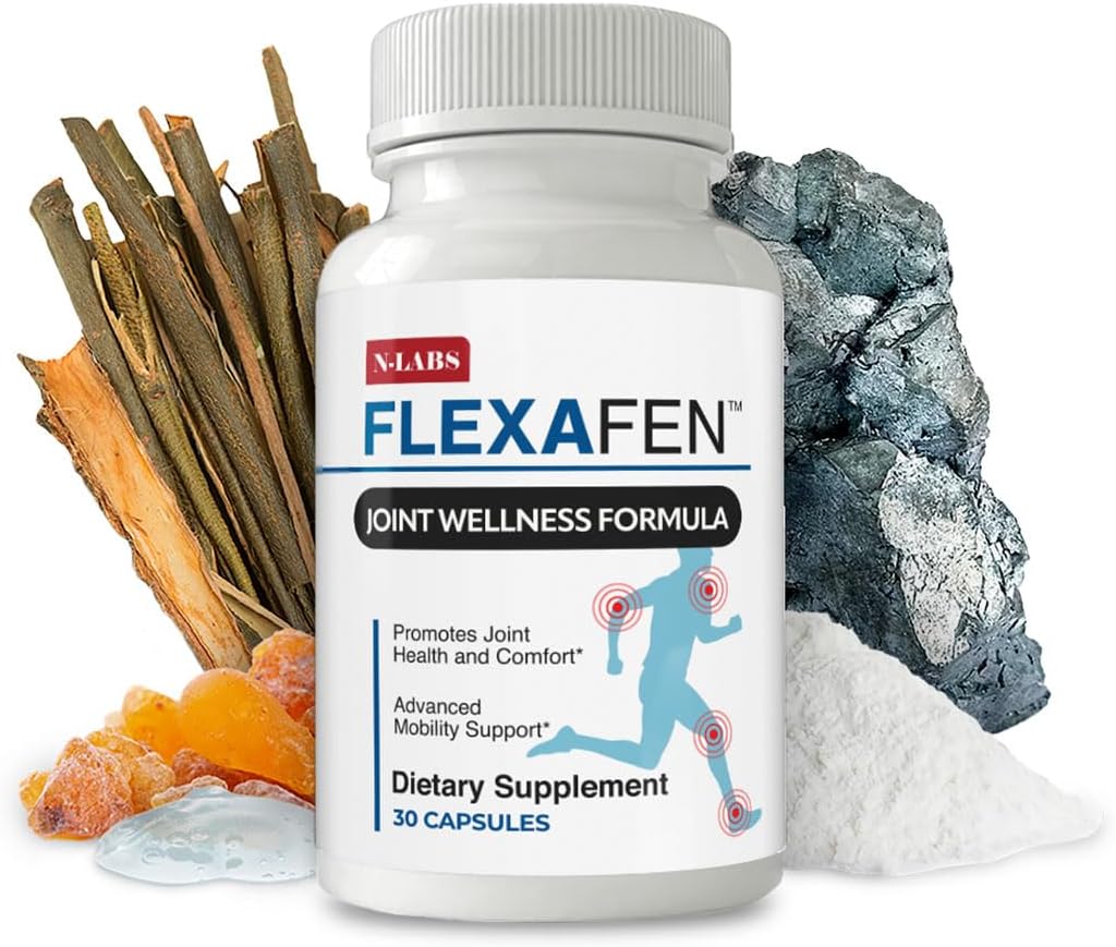 Suplemento de apoyo conjunto de N-Labs Flexafen – Asistencia sanitaria conjunta con MSM, Collagen Tipo 2, Hialuronic Acid, Boron &amp; White Willow Bark – Soporta comodidad conjunta, flexibilidad y movilidad – 30 cápsulas