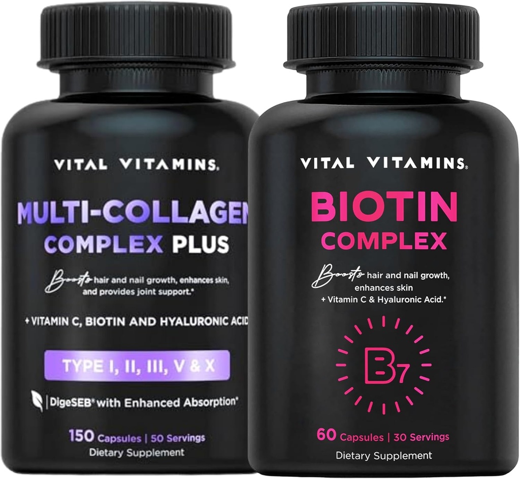 Vitaminas Vitales Multi Collagen Plus Pills + Complejo de Biotina