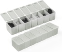 Weekly Small Pill Organizer, 7 Day Pill Case, Daily Vitamin Case Medicine Box, Pill Containers for Medicine Supplements Fish Oil(2Pcs,Grey)