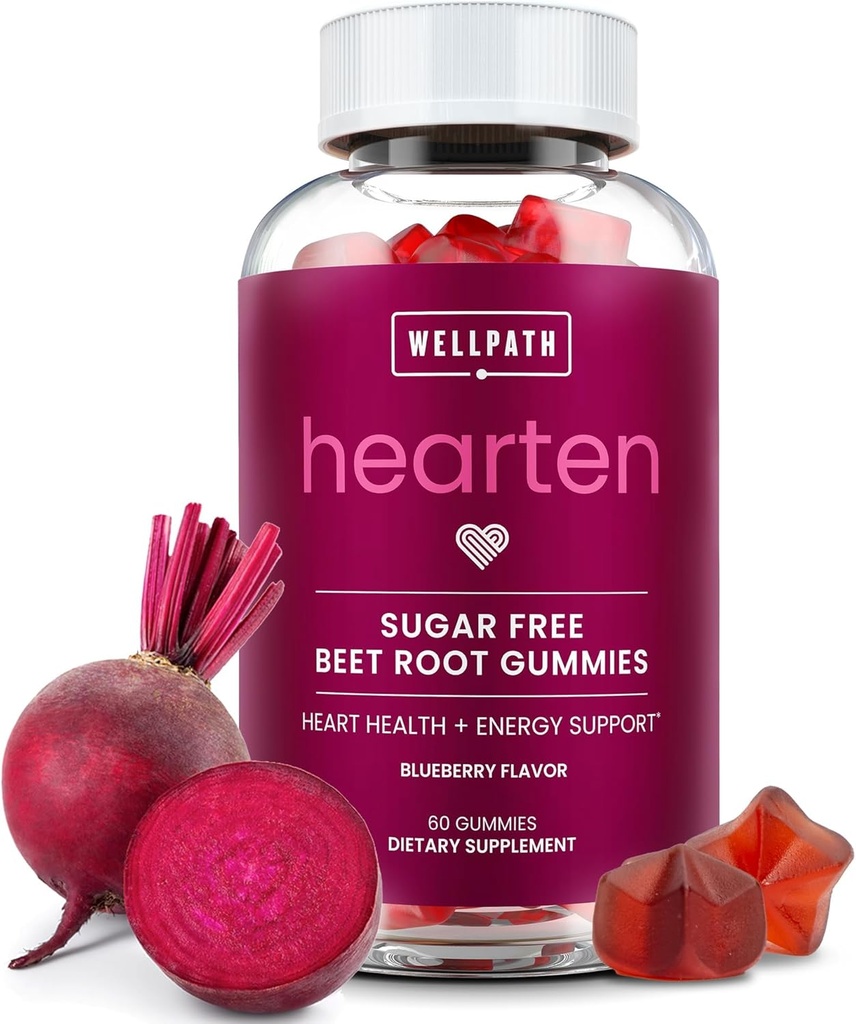 WellPath Beet Root Gummies (Sugar Free - Blueberry Flavor) 1500 mg | Beet Gummies for Blood Pressure Support | Super Nitric Oxide Gummies | Tasty Beets Chews | Antioxidants | 60 Ct