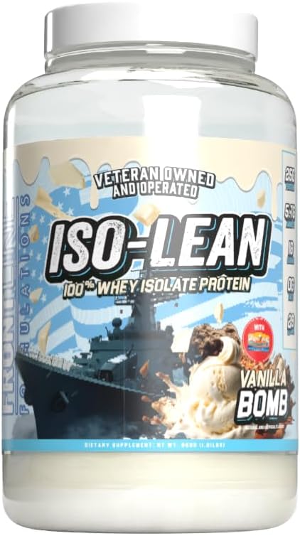 Isolean, 100% Whey Protein Isolate, Fast Absorption, Iso Lean, Low Sugar, Maximize Recovery, 25 Grams Por Serving, Veteren Owned and Operated (28 Servings, Vanilla Bean)