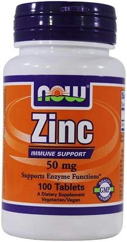AHORA Suplementos, zinc 50 mg, 100 tabletas