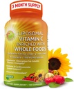 Liposomal Vitamina C Capsules - 1500mg - Hecho con Cerezas de Acerola Orgánica &amp; Camu Camu, Alta Potencia Vitamina C Liposomal - Suplemento de Apoyo Inmuno, Absorción Mejorada & Biodisponibilidad - 180 Conde