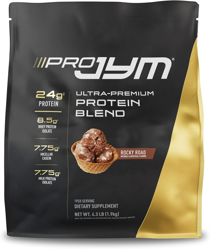 Pro JYM Rocky Road Protein Powder - Whey Protein Isolates, Casein, " Milk Protein, Lean Muscle Building for Men ' Women, JYM Supplement Science, 45 Servings