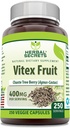 Herbal Secrets Vitex Fruit 400 mg 250 Veggie Capsules Suplemento ← Non-GMO TENIDO Gluten Free Silencio Made in USA
