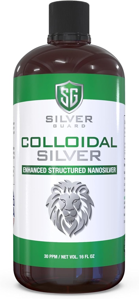 Mejorado Colloidal Plata Liquid Immune Support Suplemento—30ppm Puro &amp; Natural Estructurado Agua de Plata—Organic Colloidal Silver Solution—16 oz Bottle (1 Pack)