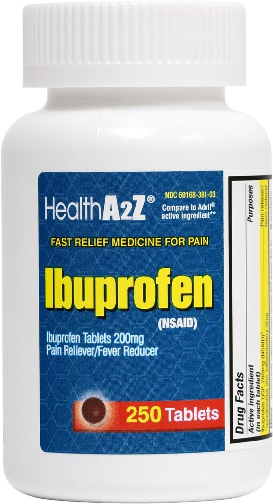 HealthA2Z® Ibuprofeno 200mg ¦ Pain Relief ← dolores corporales confidencialidad dolor de cabeza ← Artritis ← Retrocede dolor tóxico Reductor... (250 Conde)