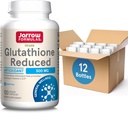 Fórmulas de Jarrow Glutathione Reducir 500 mg- 120 Cápsulas de verduras- Antioxidante intracelular- Suplementos de calidad- Apoyos Reciclaje de vitaminas C &amp; E- Gluten Free- Vegan, 12 Paquetes