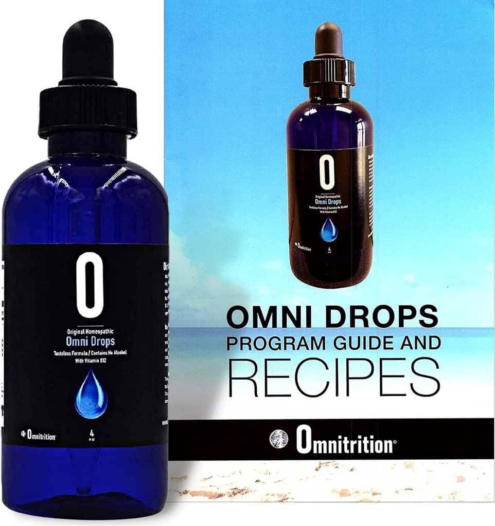 Omni Drops Diet gotas con vitamina B12 - 4 oz con guía del programa