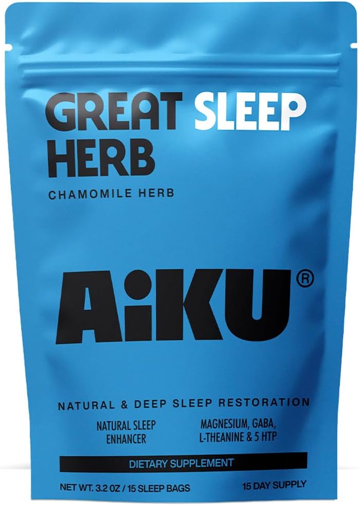 Gran Herb de sueño tóxico para el descanso " Relajación ¦ Chamomile Tea with GABA, Magnesium " 5-HTP ← Soporte para el sueño herbal Premium Silencio USA Made - 15 Tea Bags (15 Day Supply)