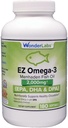 Wonder Laboratories EZ Omega-3 Atlantic Menhaden Fish Oil Suplemento 2000 mg, Burpless, Made in The USA, Perfect Balance of EPA+ DHA + DPA 180 Softgels