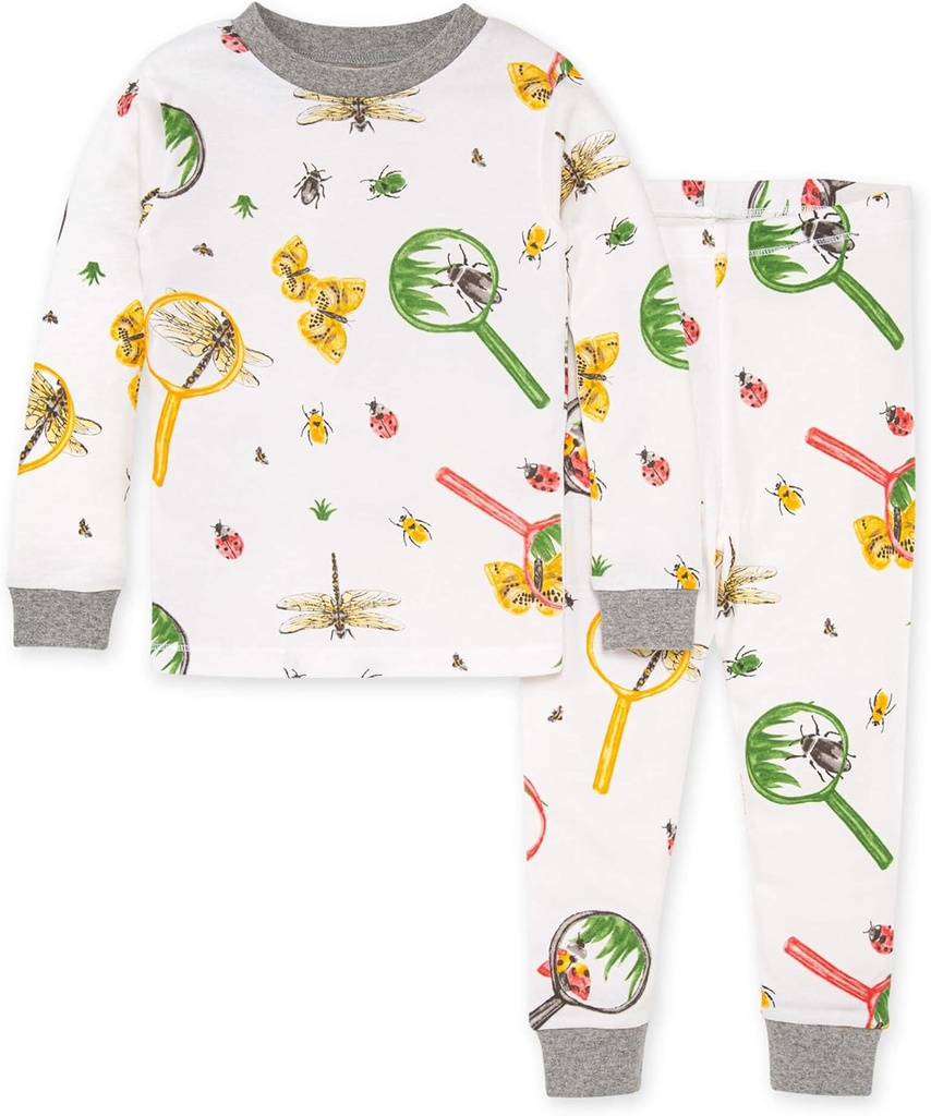 Las abejas de Burt Baby Boys 2-Piece Long Sleeve Tee and Pants Organic Cotton Pajama Set