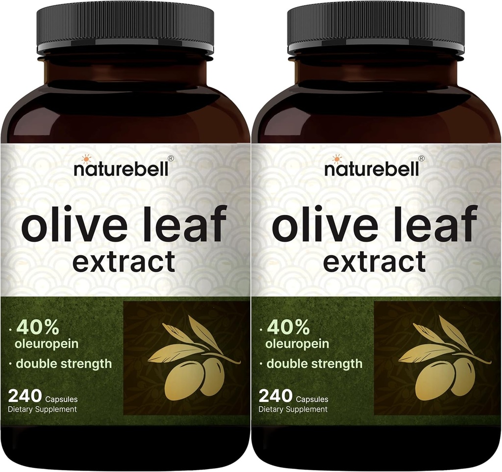 2 Pack Olive Leaf Extract 30000mg, 480 Total Capsules | 40% Active Oleuropein, 50:1 Herbal Equivalent – Rich in Polyphenol & Flavonoid Antioxidants for Immune & Heart Health – Non-GMO