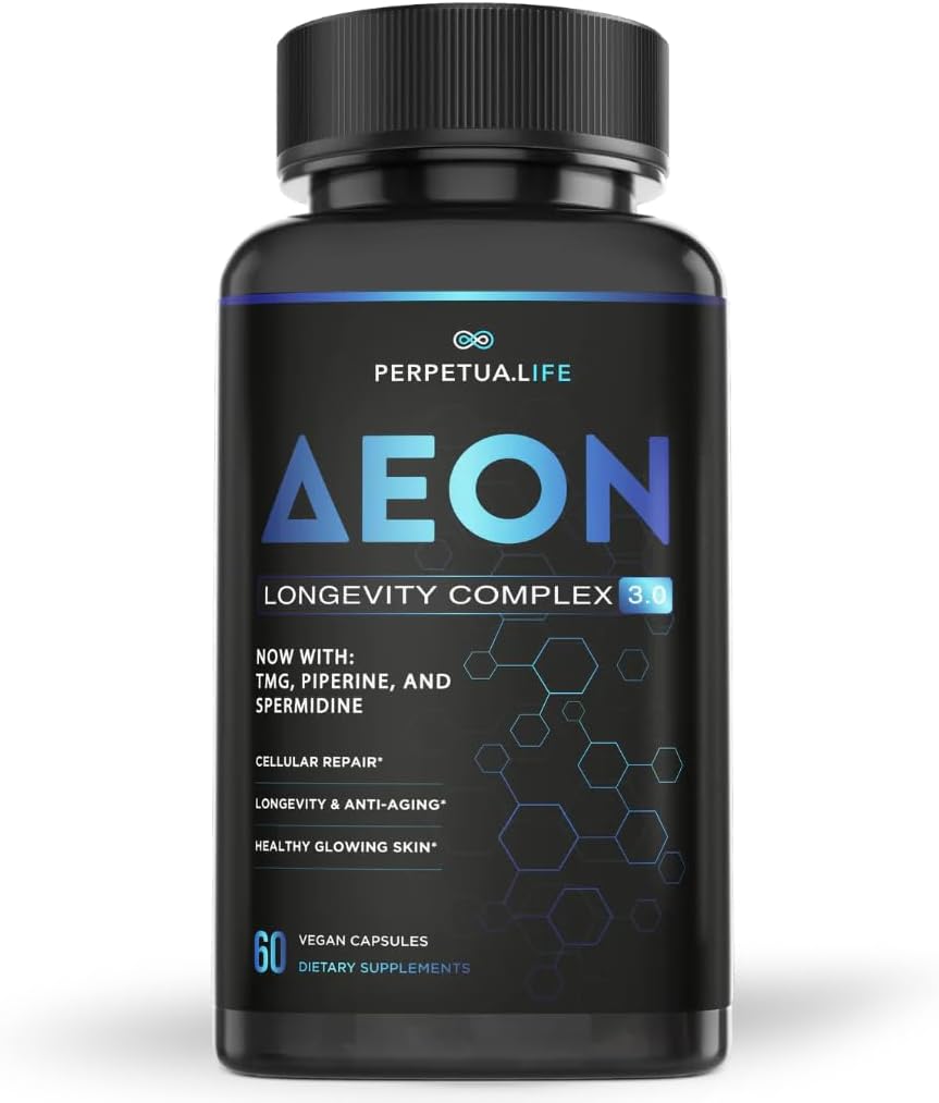 AEON Liposomal NAD+ Complejo de longevidad, con NAD+, NR, Resveratrol, Quercetin, Fisetin, L Theanine, TMG, EGCG, Spermidine, Astragalus, Suplemento Anti-Aging, Vegan, 60 cápsulas