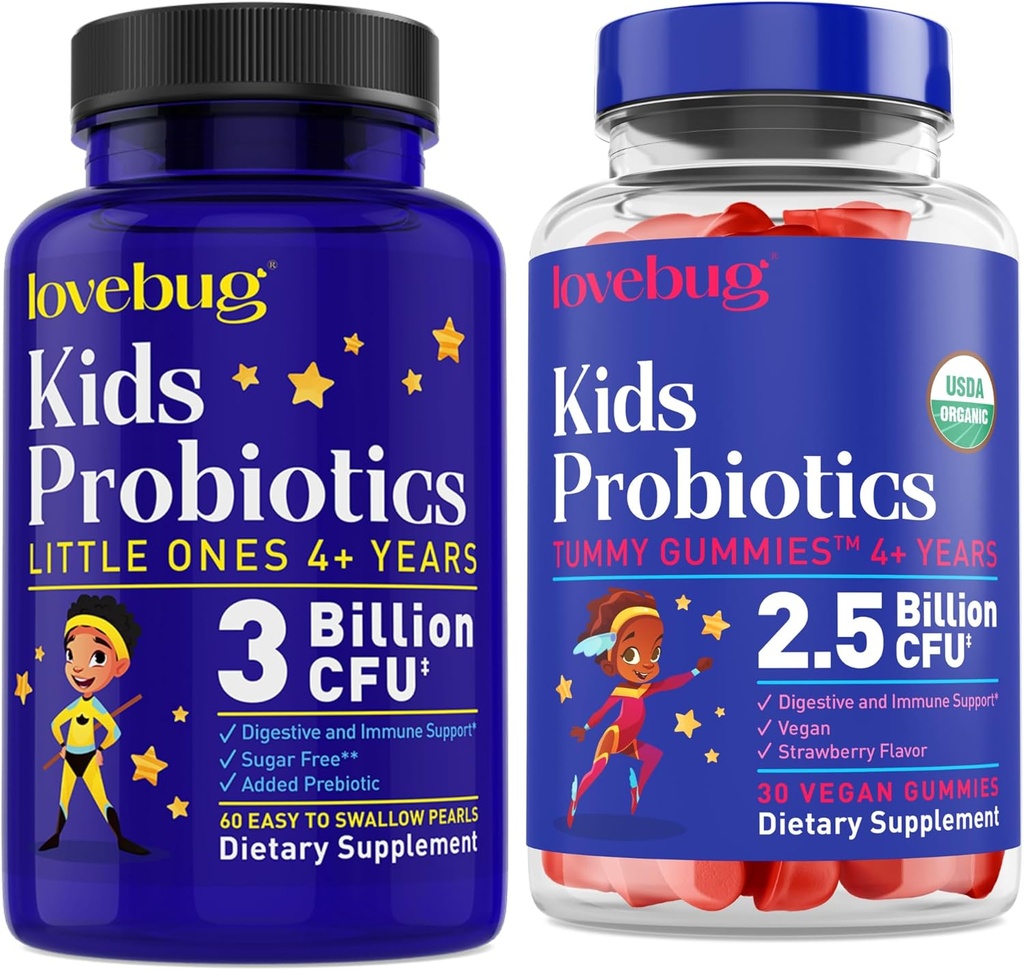 Lovebug Multi-Strain Probiotic Pearls y Soil-Based Probiotic Gummy Bundle