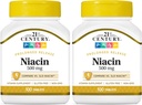 Niacina del siglo 21 500 mg Tablas de liberación prolongadas, 100 Cuenta (27474) (Pack of 2)
