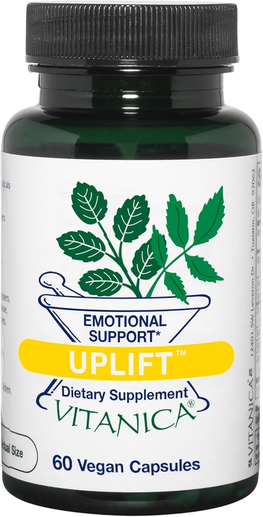 Vitanica Uplift, Mood and Emotional Support, Vegan/Vegetarian, 60 cápsulas