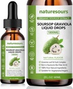 Naturesours 100% Pure Organic Soursop Extract, Soursop Graviola Liquid Drops 1800MG, Organic Pure Soursop Leave and Fruit Extract, Sugar/Gluten Free, 2 FL.OZ (1)