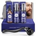 Beard Gift Kit - Oil,Wash,Conditioner, Roller (Duración completa: 0.25mm) para barba, bolsa de almacenamiento,Mustache Gifts Set for Boyfriend Husband Fathers Dad Men him
