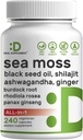 DEAL SUPPLEMENT Irish Sea Moss 7000mg Por Serving, 240 Veggie Capsules – 14 Superfood Complex – 3000mg Black Seed Oil, 2000mg Ashwagandha, 600mg Ginger