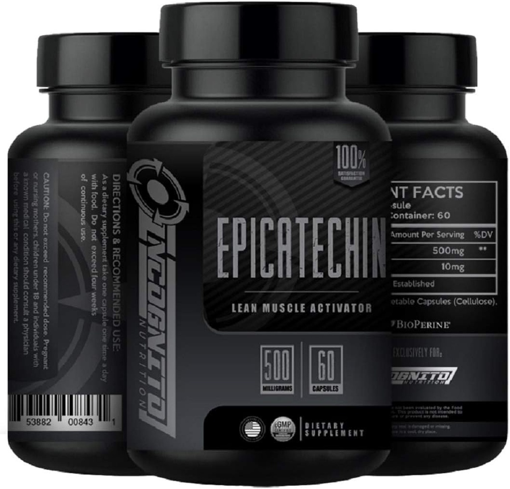 EPICATECHIN TENIDO Extra Strength TEN 500 MGS Por Serving x 60 Servings TEN Ayuda a promover Lean Muscle y Strength ANTE Incrementar la sintesis de proteínas TEN may Reduce Myostatin (1)