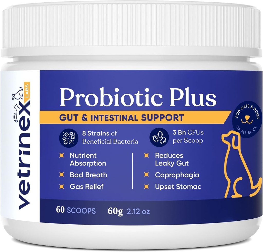Probiótico - Tratamiento de la Coprofagia para Perros - Parar e impedir que el Perro coma Poop - No comer heces, disuasión y prevención - Probióticos Polvo para gatos, perros &amp; cachorros