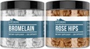 Elementos tercos Rose HIPS " Bromelain Capsule Bundle (200 capsules cada uno), Puro " Undiluted, No Additives