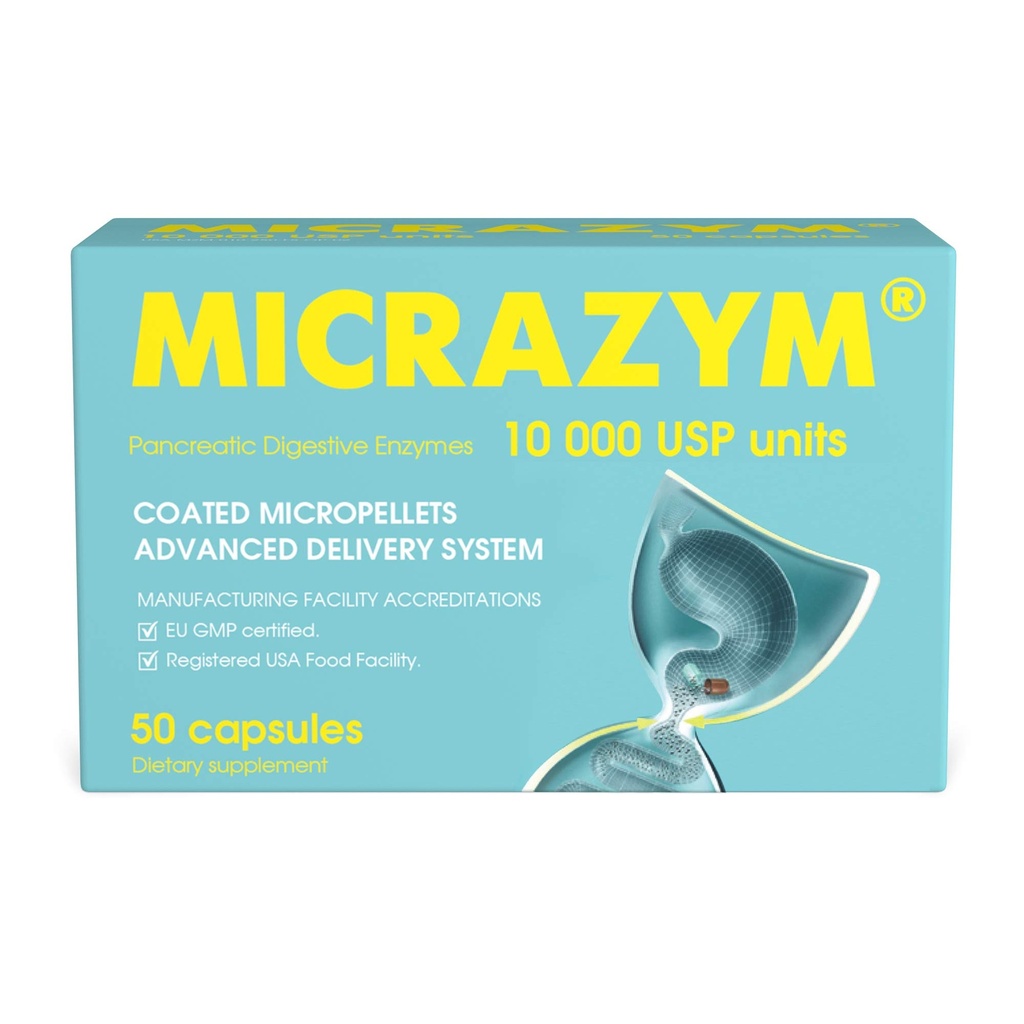 AVVA Pharmа Pancreatic Enzymes - 10,000 USP Effective Pancreatic Enzyme Supplements - Digestive Enzymes for Digestion - 50 Fast-Acting Capsules with Amylase, Lipase and Protease