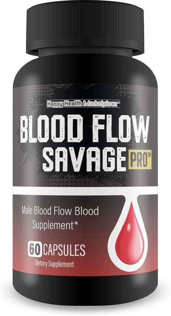 Blood Flow Savage Pro - Nuestras mejores cápsulas de flujo de sangre - Healthy Blood Flow Natural Formula - Soporte Hombres Blood Flow Savage Grow Max Su Circulación del cuerpo - Mens Blood Flow Suplemento Max Blood Flow