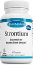 EuroMedica Strontium - Bone Health &amp; Strength Support Supplement - Dietary Supplement with Vegan Capsules - Health Supplement with Strontium Citrate for Superior Absorption - 60 Capsules
