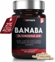 AMALTH Banaba Leaf Extract Capsules 500 mg, 2% Corosolic Acid (Concentrated Extract) | 120 Count Vegan | Non-GMO & Vegan