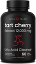 Extracto de la cereza de la tarta orgánica Capsules 12,000mg - Hecho de Montmorency Tart Cherry Concentrate, Celery Seed & Bilberry - Uric Acid Cleanse & Joint Support - Vegan Capsules