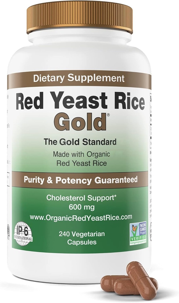 600 mg de arroz ecológico de levadura roja - IP6 International - 240 caps
