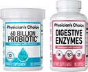 Fisiciano's CHOICE - Optimal Gut Health Bundle: 60 Billion Probiotic 60ct + Digestive Enzymes 90ct for Digestive Comfort and Immune Support