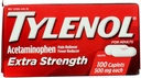 Tylenol Extra Strength Caplets con 500 mg de Acetaminofeno, Alimentador de Dolor " Reductor de fiebre, 100 ct