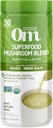 Om Mushroom Superfood Matcha Latte Blend – Green Tea Mushroom Powder con Lion’s Mane, Reishi, Chaga & Turquía Tail – Focus, Calm &amp; Stress Support – 8.47 oz Canister (30 Servings)