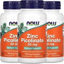 Ahora Alimentos Ahora Alimentos Zinc Picolinate, 50 mg, 120 Veg Capsules, 3 Pack