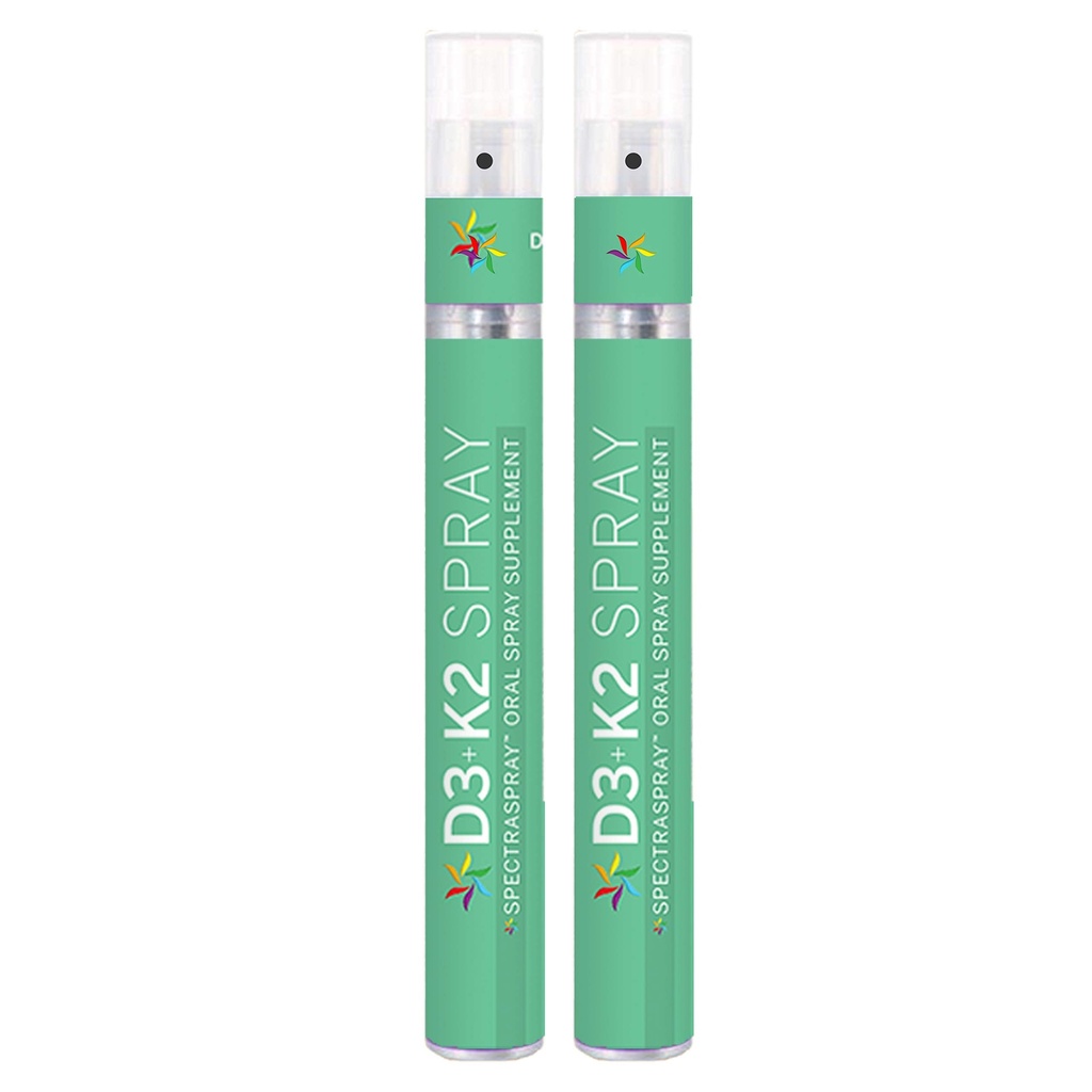 Spectraspray Vitamin D3 + K2 Spray 2 Pack - MenaQ-7 K2 Oral Vitamin Healthy Lifestyle Support, GLP-1 Nutrition Support, 60 Day Supply Total