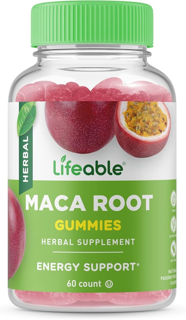 Lifeable Maca Root Gummies ← 50mg Maca Root for Women and Men Silencio Great Tasting Maca Supplement Silencio for Energy Support ← Vegetarian Maca Gummies for Women and Men latitud 60 Gummies